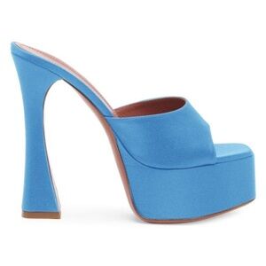 Amina Muaddi Dalida 140mm Leather Platform Sandals – Size 38.5